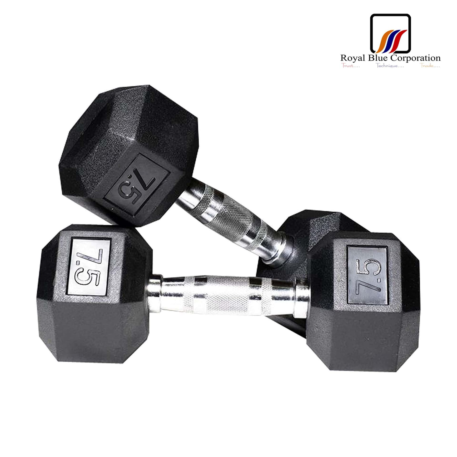  Rubber Hex Dumbbell 15kg (7.5Kg x 2) image