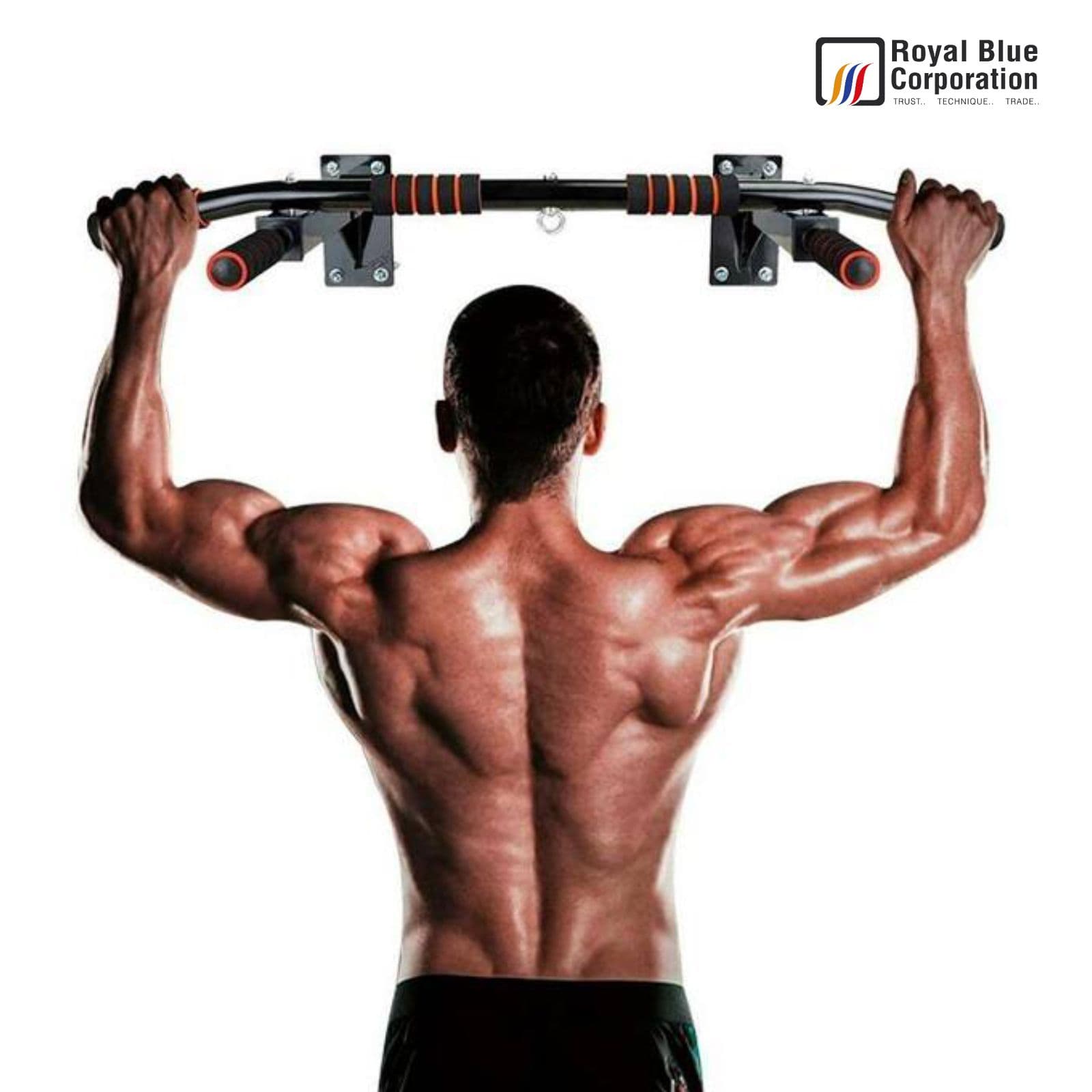 Wall Mounted Pull Up Chin Up Bar With Hooks image