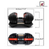 Adjustable Dumbbells Set 25KG Pair - Image 5